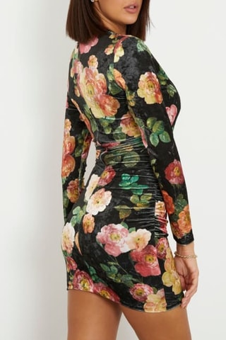 Robe fourreau en velours - Noir