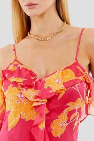Robe volantée - Fuchsia