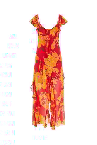 Robe volantée - Fuchsia