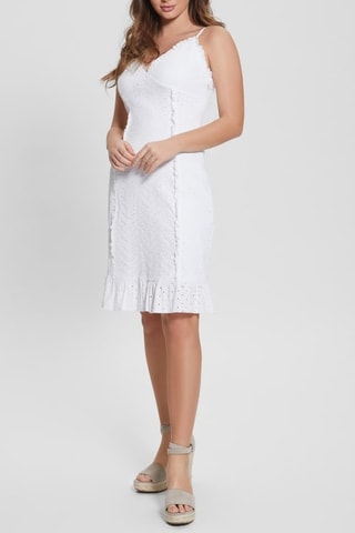 Robe droite en broderie anglaise - Blanc