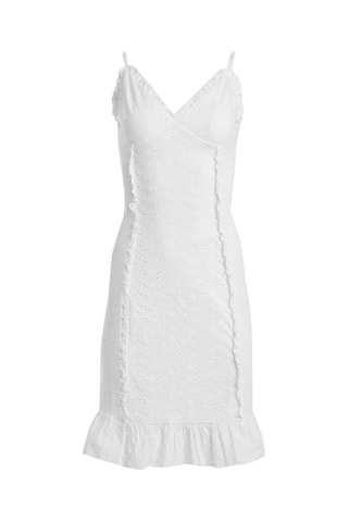 Robe droite en broderie anglaise - Blanc