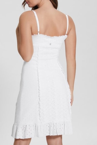 Robe droite en broderie anglaise - Blanc