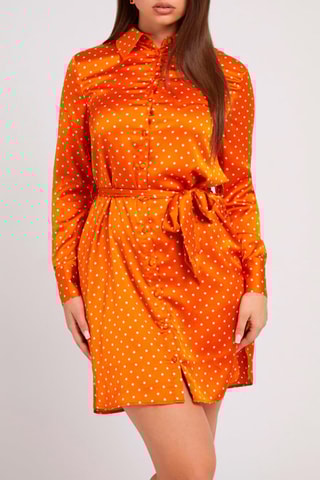 Robe chemise - Orange et blanc