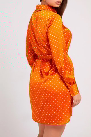 Robe chemise - Orange et blanc