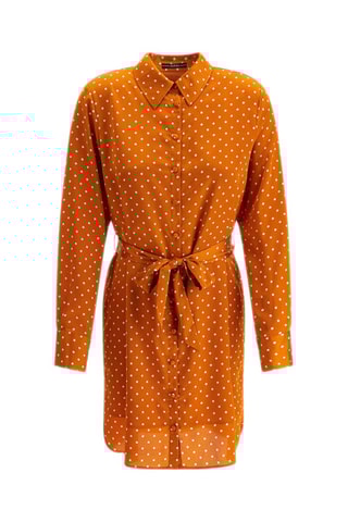 Robe chemise - Orange et blanc