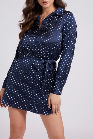 Robe chemise - Bleu marine et blanc