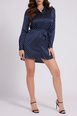 Robe chemise - Bleu marine et blanc