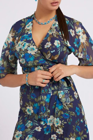 Robe portefeuille - Bleu