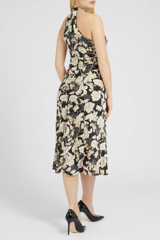 Robe midi - Noir et écru