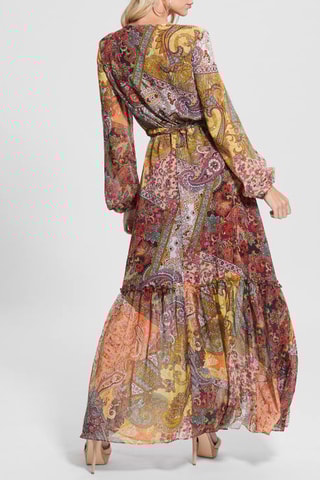 Robe longue - Bordeaux et jaune