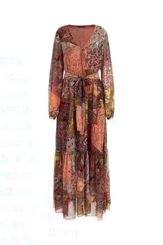 Robe longue - Bordeaux et jaune
