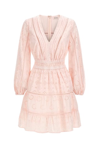 Robe patineuse en broderie anglaise - Rose poudré