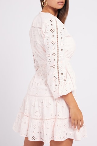 Robe patineuse en broderie anglaise - Rose poudré
