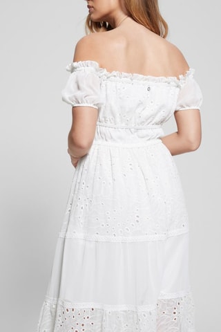 Robe longue en broderie anglaise - Blanc