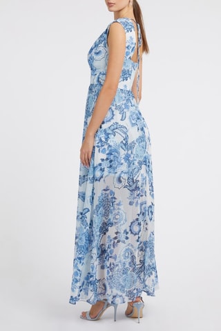 Robe longue - Ciel et blanc
