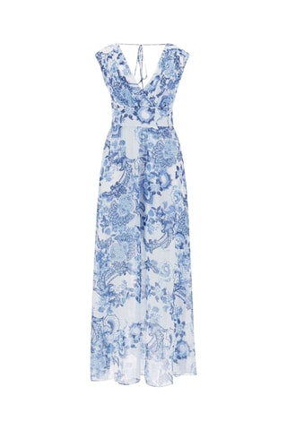Robe longue - Ciel et blanc