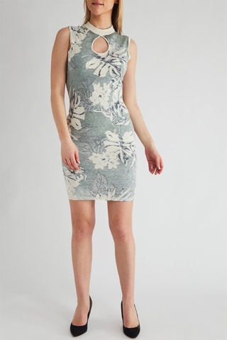 Robe fourreau - Vert chiné