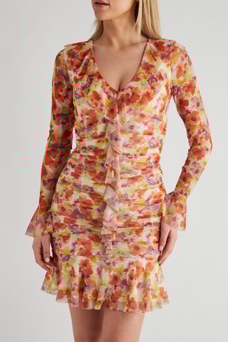 Robe fourreau - Orange et blanc