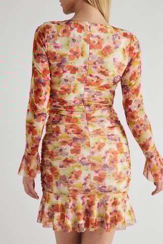 Robe fourreau - Orange et blanc