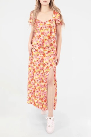 Robe longue - Orange et blanc