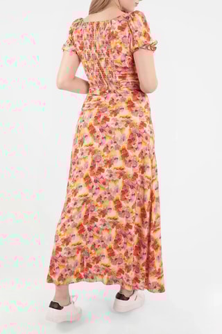 Robe longue - Orange et blanc