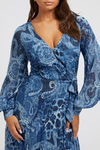Robe portefeuille - Bleu
