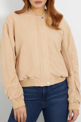 Bomber en lin - Beige