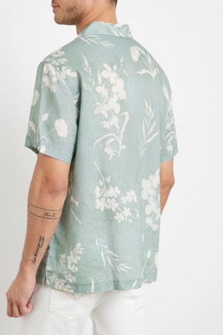 Chemise slim en lin Island - Vert d’eau