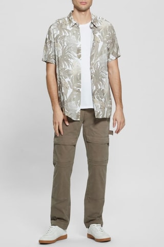 Chemise slim Tropical - Gris et ivoire
