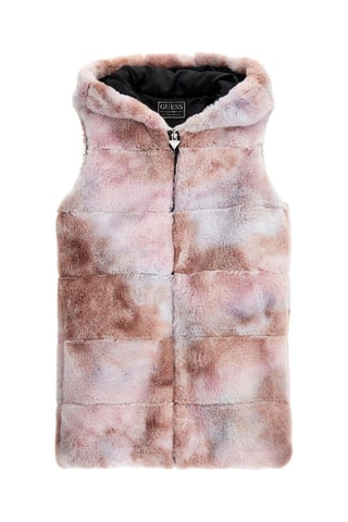 Doudoune sans manches tie and dye - Rose