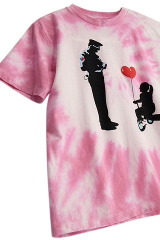 T-shirt Tie and dye - Rose et blanc