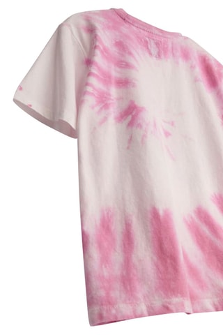 T-shirt Tie and dye - Rose et blanc