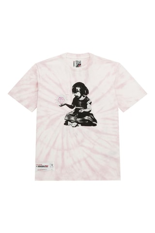 T-shirt Tie and dye - Rose et blanc