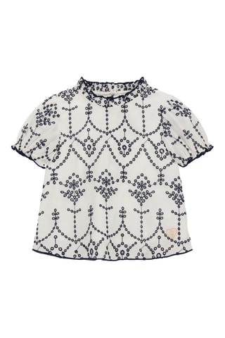 Blouse en broderie anglaise - Blanc