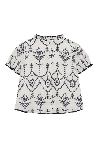 Blouse en broderie anglaise - Blanc