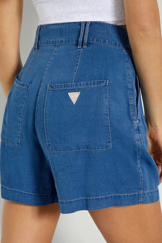 Short relaxed en jean taille haute Baba - Bleu foncé