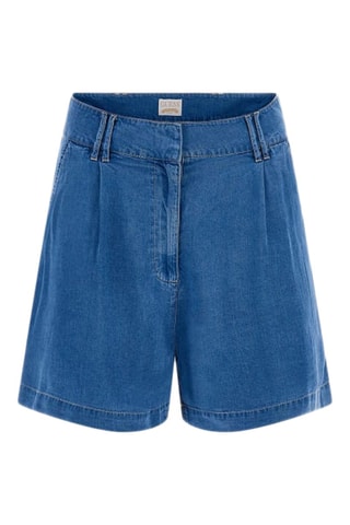 Short relaxed en jean taille haute Baba - Bleu foncé