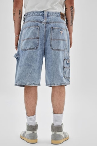 Short cargo en jean - Bleu clair