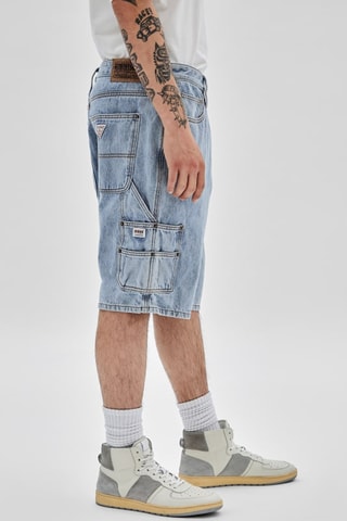 Short cargo en jean - Bleu clair