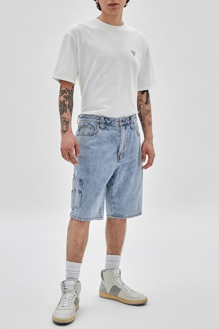 Short cargo en jean - Bleu clair