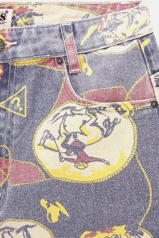 Short en jean - Gris et rose foncé