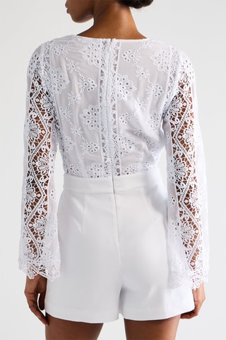 Combishort bi-matière - Blanc