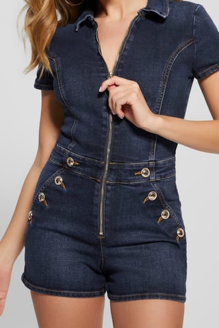 Combishort en jean Janae - Bleu marine