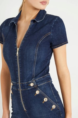 Combishort en jean Janae - Bleu marine