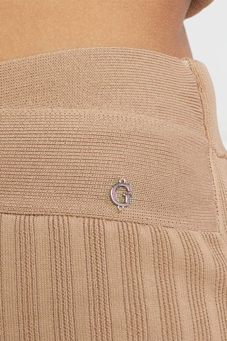 Jupe droite taille haute - Camel
