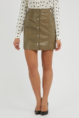 Jupe droite taille haute - Kaki