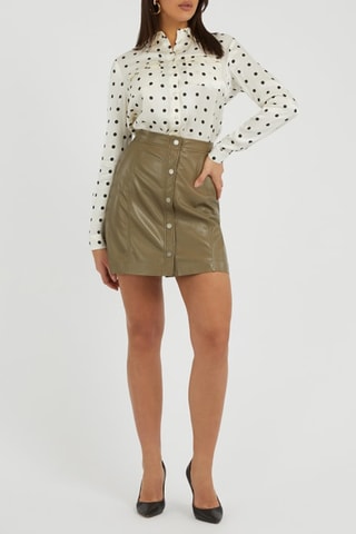 Jupe droite taille haute - Kaki