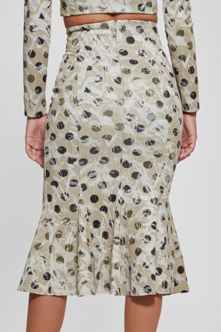 Jupe plissée taille haute - Beige