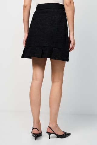 Jupe patineuse taille haute - Noir chiné
