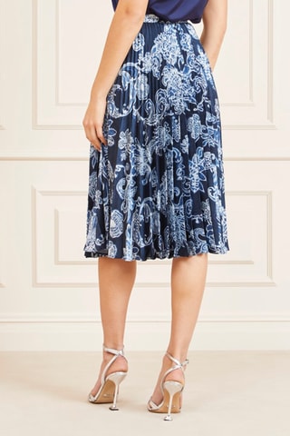 Jupe plissée taille haute - Bleu